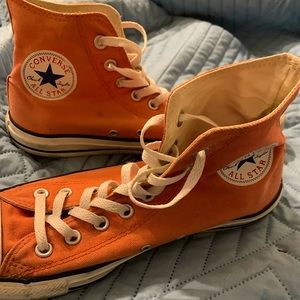 Orange Hi-Top Converse Size 9/11